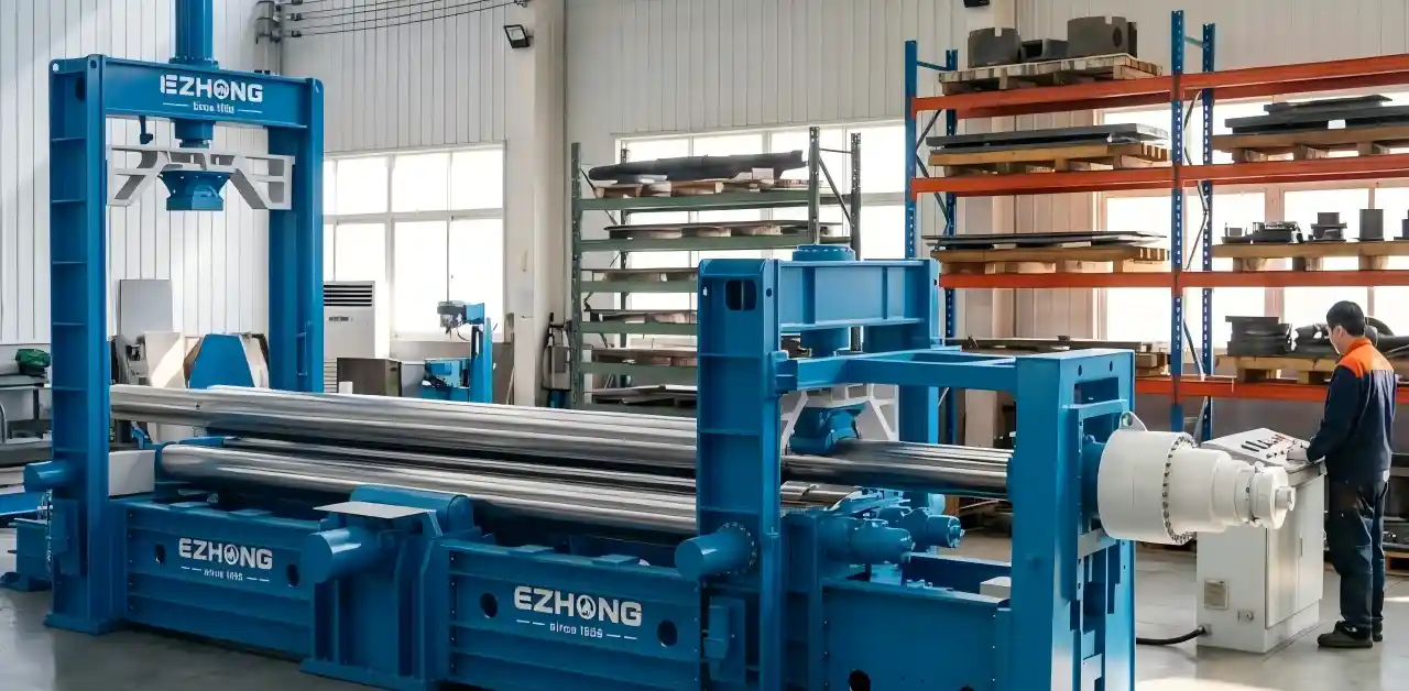 12m Schwerlast-Hydraulische 3-Roll-Plattenwalzmaschine