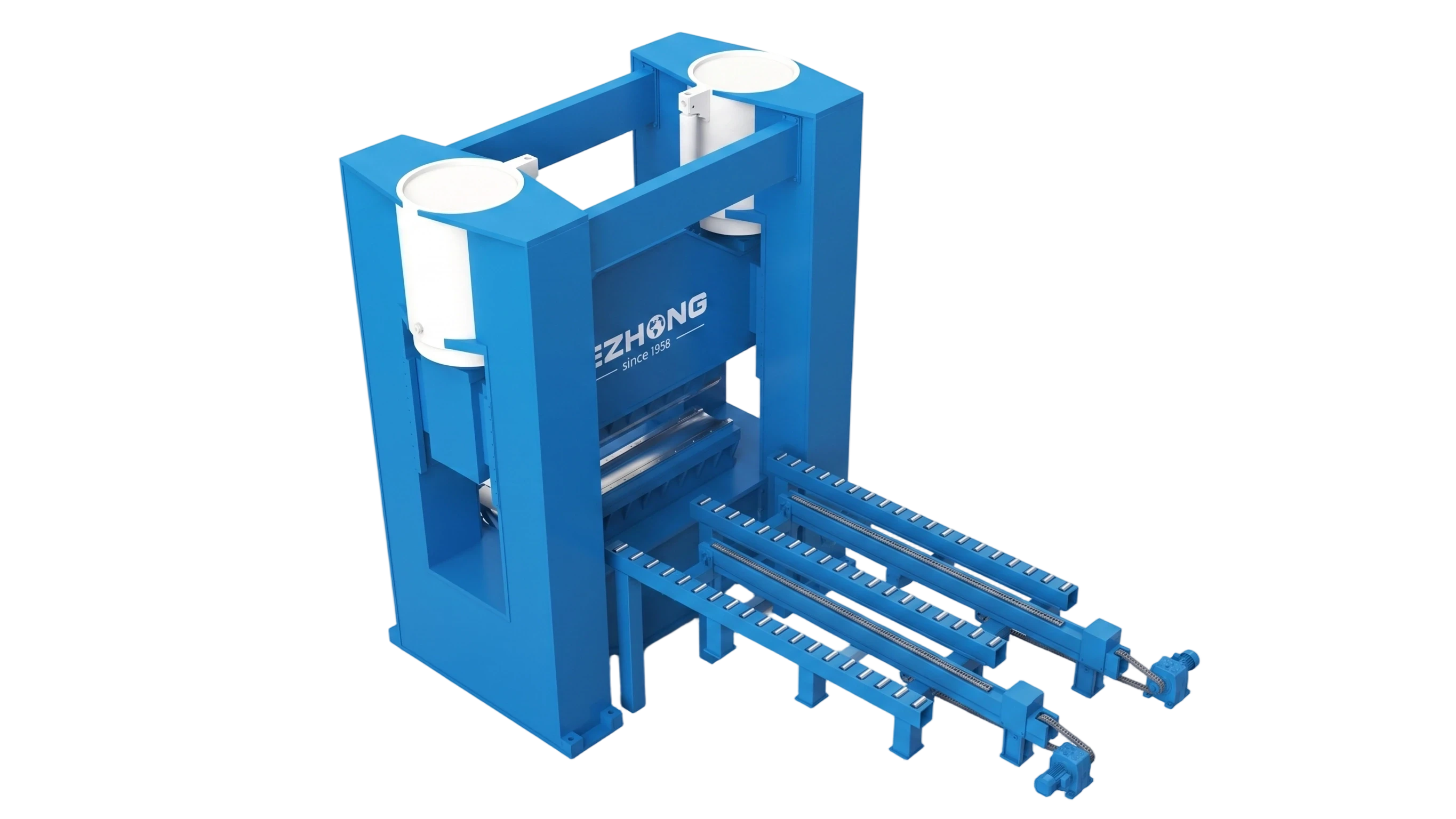 Hydraulische Presse für die Pressung von Achsgetriebe bei Raupenfahrzeugen, Kränen und Radladern